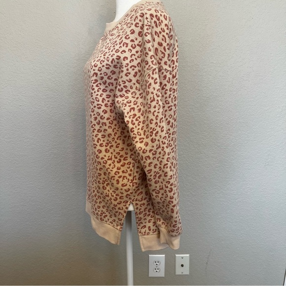 Pink Rose Animal Print in Pink and Ivory Longer Style Sweatshirt size XS - Picture 7 of 14